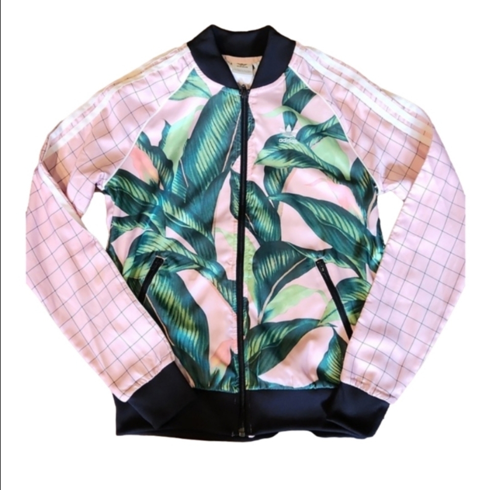 Adidas Original X Farm Rio Palm Print Floral Bomber Track Jacket  (W Size XS)
